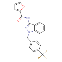 Chemical structure of N-(1-{[4-(trifluoromethyl)phenyl]methyl}-1H-indazol-3-yl)furan-2-carboxamide - CSSB00102680665