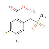 Chemical structure of methyl 4-bromo-5-fluoro-2-(methanesulfonylmethyl)benzoate - CSSB21495870773