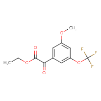 Chemical structure of ethyl 2-[3-methoxy-5-(trifluoromethoxy)phenyl]-2-oxoacetate - CSSB21103685384