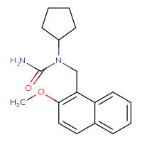 Chemical structure of 1-cyclopentyl-1-[(2-methoxynaphthalen-1-yl)methyl]urea - CSSB00061970003