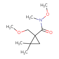 Chemical structure of N-methoxy-1-(methoxymethyl)-N,2,2-trimethylcyclopropane-1-carboxamide - CSSB15024338560