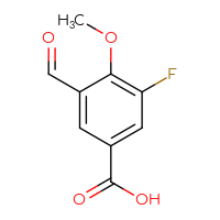 Chemical structure of 3-fluoro-5-formyl-4-methoxybenzoic acid - CSSB00025795581