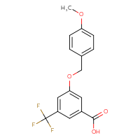 Chemical structure of 3-[(4-methoxyphenyl)methoxy]-5-(trifluoromethyl)benzoic acid - CSSB21103240706