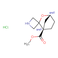Chemical structure of rac-methyl (1'R,4'R)-3'-oxaspiro[azetidine-3,2'-bicyclo[2.2.1]heptane]-1'-carboxylate hydrochloride - CSSB20620690404