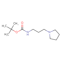 Chemical structure of tert-butyl N-[3-(pyrrolidin-1-yl)propyl]carbamate - CSSB00011923986