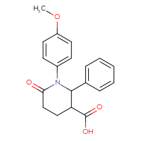 Chemical structure of 1-(4-methoxyphenyl)-6-oxo-2-phenylpiperidine-3-carboxylic acid - CSSB00000694637