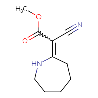 Chemical structure of methyl 2-(azepan-2-ylidene)-2-cyanoacetate - CSSB00015903841