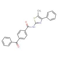 Chemical structure of 4-benzoyl-N-(5-methyl-4-phenyl-1,3-thiazol-2-yl)benzamide - CSSB03437206334