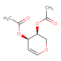 Chemical structure of (3S,4R)-3-(acetyloxy)-3,4-dihydro-2H-pyran-4-yl acetate - CSSB00028645236