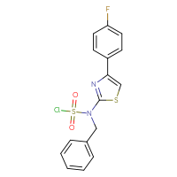 Chemical structure of N-benzyl-N-[4-(4-fluorophenyl)-1,3-thiazol-2-yl]sulfamoyl chloride - CSSB21224773218
