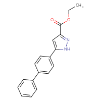Chemical structure of ethyl 5-{[1,1'-biphenyl]-4-yl}-1H-pyrazole-3-carboxylate - CSSB06581993638