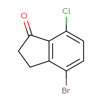 Chemical structure of 4-bromo-7-chloro-2,3-dihydro-1H-inden-1-one - CSSB00012348421