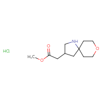 Chemical structure of methyl 2-{8-oxa-1-azaspiro[4.5]decan-3-yl}acetate hydrochloride - CSSS00138540356