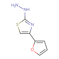 Chemical structure of 4-(furan-2-yl)-2-hydrazinyl-1,3-thiazole - CSSB00011219580