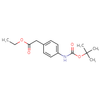 Chemical structure of ethyl 2-(4-{[(tert-butoxy)carbonyl]amino}phenyl)acetate - CSSB00000044079