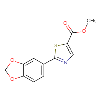Chemical structure of methyl 2-(2H-1,3-benzodioxol-5-yl)-1,3-thiazole-5-carboxylate - CSSB00003389647