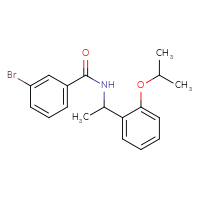 Chemical structure of 3-bromo-N-{1-[2-(propan-2-yloxy)phenyl]ethyl}benzamide - CSSB02122092224