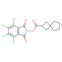 Chemical structure of 4,5,6,7-tetrachloro-1,3-dioxo-2,3-dihydro-1H-isoindol-2-yl spiro[3.4]octane-2-carboxylate - CSSB20270306331