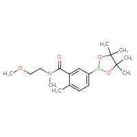 Chemical structure of N-(2-methoxyethyl)-N,2-dimethyl-5-(4,4,5,5-tetramethyl-1,3,2-dioxaborolan-2-yl)benzamide - CSSB02526920968