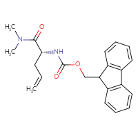 Chemical structure of (9H-fluoren-9-yl)methyl N-[(1R)-1-(dimethylcarbamoyl)but-3-en-1-yl]carbamate - CSSB21043404470