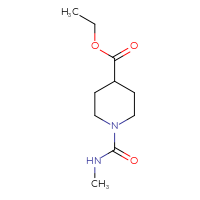 Chemical structure of ethyl 1-(methylcarbamoyl)piperidine-4-carboxylate - CSSB00000235112