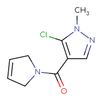 Chemical structure of 5-chloro-4-(2,5-dihydro-1H-pyrrole-1-carbonyl)-1-methyl-1H-pyrazole - CSSB01991369324