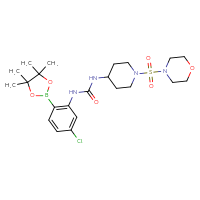 Chemical structure of 3-[5-chloro-2-(4,4,5,5-tetramethyl-1,3,2-dioxaborolan-2-yl)phenyl]-1-[1-(morpholine-4-sulfonyl)piperidin-4-yl]urea - CSSB21332066067