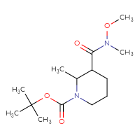 Chemical structure of tert-butyl 3-[methoxy(methyl)carbamoyl]-2-methylpiperidine-1-carboxylate - CSSB00990269918