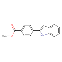 Chemical structure of methyl 4-(1H-indol-2-yl)benzoate - CSSB00016989953