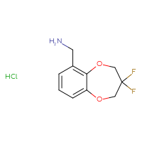 Chemical structure of 1-(3,3-difluoro-3,4-dihydro-2H-1,5-benzodioxepin-6-yl)methanamine hydrochloride - CSSB20621793185