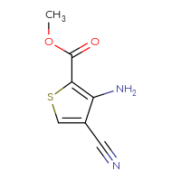 Chemical structure of methyl 3-amino-4-cyanothiophene-2-carboxylate - CSSB00000040822