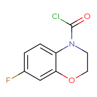 Chemical structure of 7-fluoro-3,4-dihydro-2H-1,4-benzoxazine-4-carbonyl chloride - CSSB14985244788