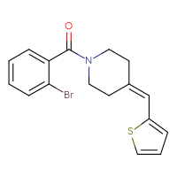 Chemical structure of 1-(2-bromobenzoyl)-4-[(thiophen-2-yl)methylidene]piperidine - CSSB01062430149