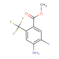 Chemical structure of methyl 4-amino-5-iodo-2-(trifluoromethyl)benzoate - CSSB00021056835