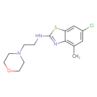 Chemical structure of 6-chloro-4-methyl-N-[2-(morpholin-4-yl)ethyl]-1,3-benzothiazol-2-amine - CSSB00025745309
