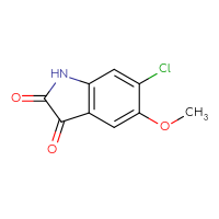 Chemical structure of 6-chloro-5-methoxy-2,3-dihydro-1H-indole-2,3-dione - CSSB00010138701
