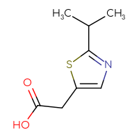 Chemical structure of 2-[2-(propan-2-yl)-1,3-thiazol-5-yl]acetic acid - CSSB00011998721