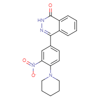 Chemical structure of 4-[3-nitro-4-(piperidin-1-yl)phenyl]-1,2-dihydrophthalazin-1-one - CSSB00020613645