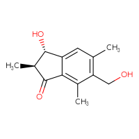 Chemical structure of (2S,3S)-3-hydroxy-6-(hydroxymethyl)-2,5,7-trimethyl-2,3-dihydro-1H-inden-1-one - CSSB00055856376