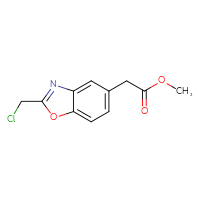 Chemical structure of methyl 2-[2-(chloromethyl)-1,3-benzoxazol-5-yl]acetate - CSSB00000069247