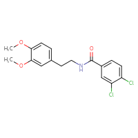 Chemical structure of 3,4-dichloro-N-[2-(3,4-dimethoxyphenyl)ethyl]benzamide - CSSB00046129914