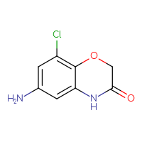 Chemical structure of 6-amino-8-chloro-3,4-dihydro-2H-1,4-benzoxazin-3-one - CSSB00000118020
