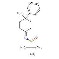 Chemical structure of (S)-2-methyl-N-(4-methyl-4-phenylcyclohexylidene)propane-2-sulfinamide - CSSB21332859388