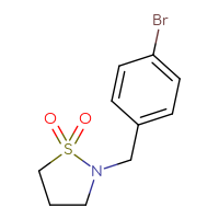 Chemical structure of 2-[(4-bromophenyl)methyl]-1λ⁶,2-thiazolidine-1,1-dione - CSSB00000686345
