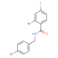 Chemical structure of 2-bromo-N-[(4-bromophenyl)methyl]-4-fluorobenzamide - CSSB00000519919
