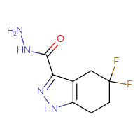 Chemical structure of 5,5-difluoro-4,5,6,7-tetrahydro-1H-indazole-3-carbohydrazide - CSSB03753107261