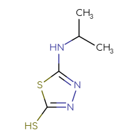 Chemical structure of 5-[(propan-2-yl)amino]-1,3,4-thiadiazole-2-thiol - CSSB00000184845