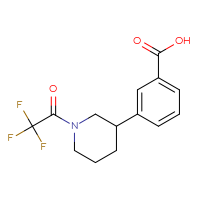 Chemical structure of 3-[1-(2,2,2-trifluoroacetyl)piperidin-3-yl]benzoic acid - CSSB03496563722