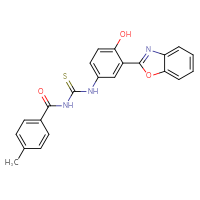 Chemical structure of 1-[3-(1,3-benzoxazol-2-yl)-4-hydroxyphenyl]-3-(4-methylbenzoyl)thiourea - CSSB00132435940
