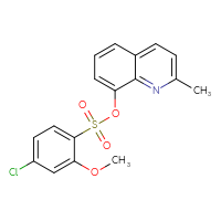 Chemical structure of 2-methylquinolin-8-yl 4-chloro-2-methoxybenzene-1-sulfonate - CSSB00027368588